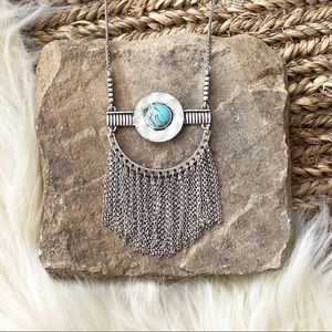 LUCKY BRAND silver boho pendant necklace NWOT